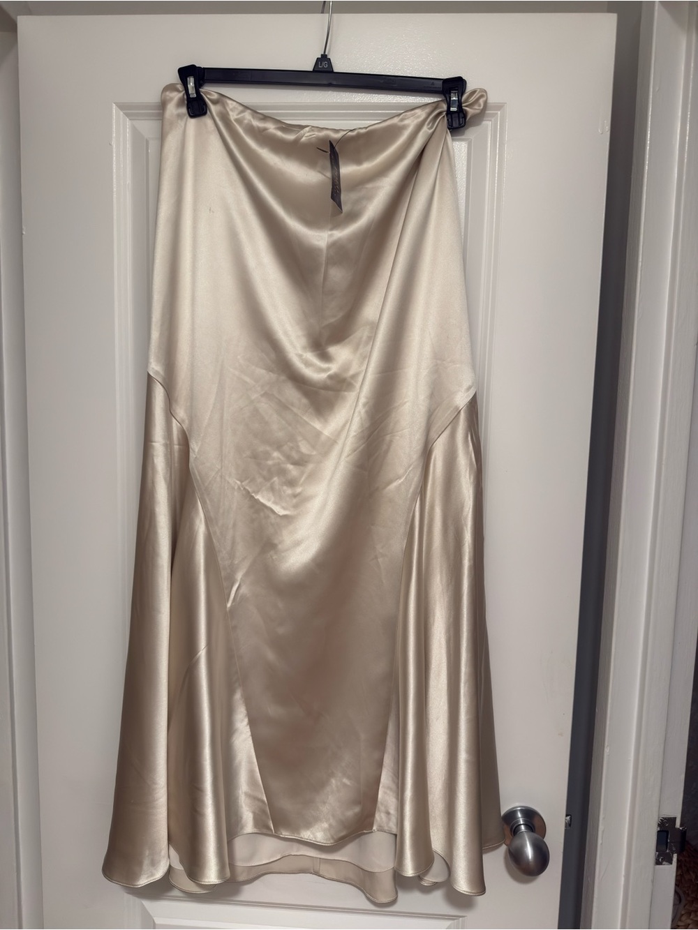Polo Ralph Lauren Silky Satin Cream Maxi Skirt Size 10
